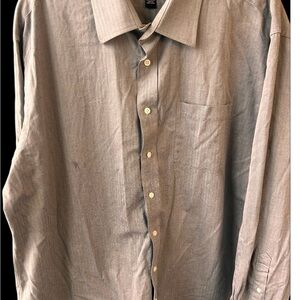 XL Jos.A Bank Brown Long Sleeve Collared Shirt 17.5 x 36